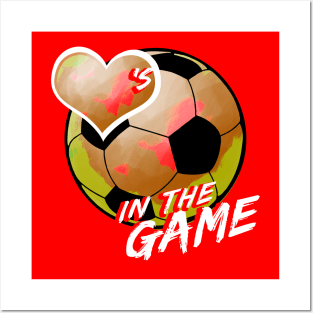 Soccer - Hearts In The Game - Red Posters and Art